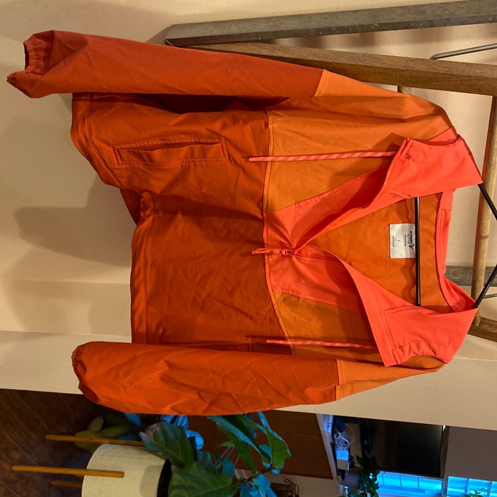 color block raincoat.